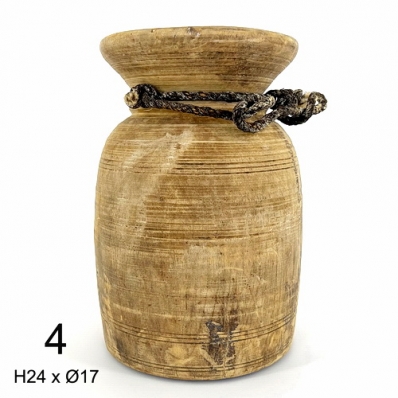 Pot indien ancien en bois n°4