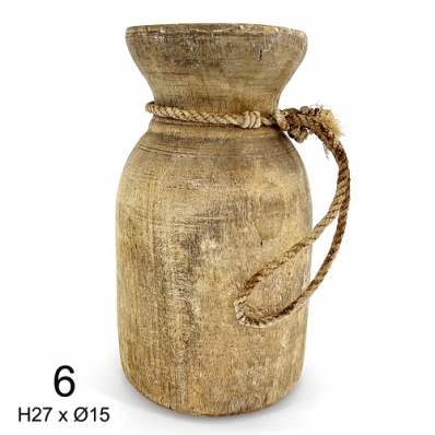 Pot indien ancien en bois n°6