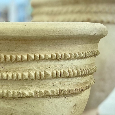 Poterie vasque 3 cercles en relief