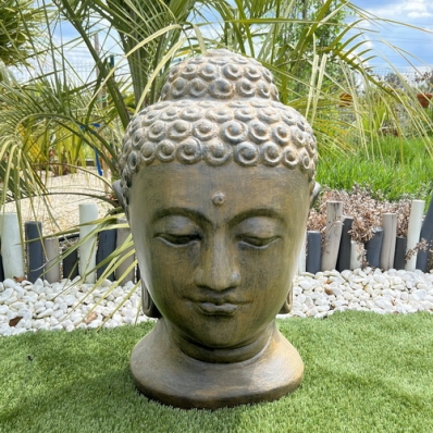 tete-de-bouddha-en-fibrociment-marron-containers-du-monde-33380-biganos