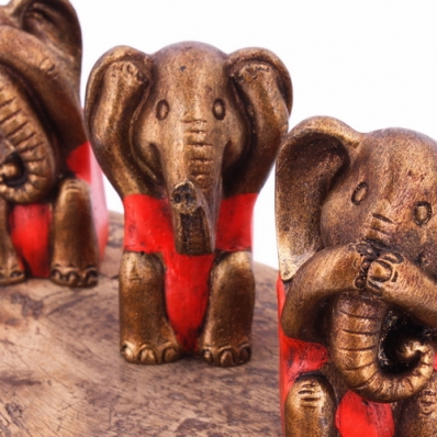 Set 3 mini éléphants maxime de la sagesse