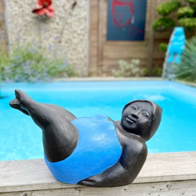 Statue baigneuse contemporaine yoga