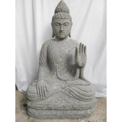 Statue Bouddha abhaya mudrã en pierre 100 cm