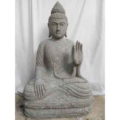 Statue Bouddha abhaya mudrã en pierre 100 cm