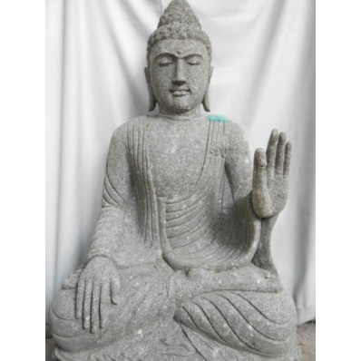 Statue Bouddha abhaya mudrã en pierre 105 cm
