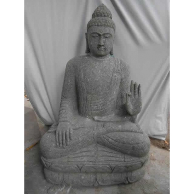 Statue Bouddha abhaya mudrã en pierre 120 cm