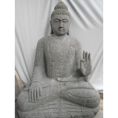 Statue Bouddha abhaya mudrã en pierre 120 cm