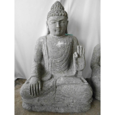 Statue Bouddha abhaya mudrã en pierre 60 cm