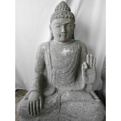 Statue Bouddha abhaya mudrã en pierre 60 cm