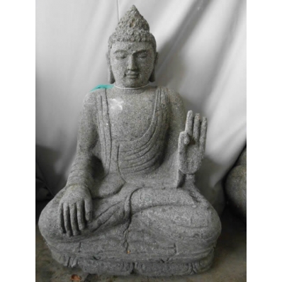 Statue Bouddha abhaya mudrã en pierre 60 cm