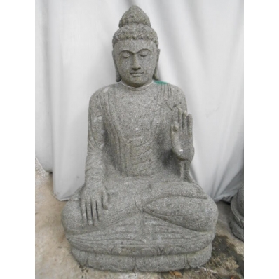 Statue Bouddha abhaya mudrã en pierre