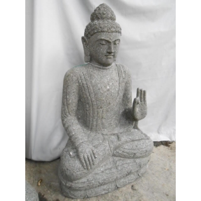 Statue Bouddha abhaya mudrã en pierre 84 cm