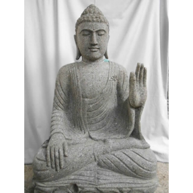 Statue Bouddha abhaya mudrã en pierre 95 cm