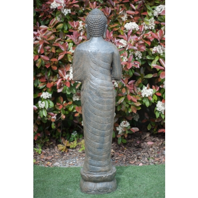 Statue Bouddha debout 150 cm marron antique