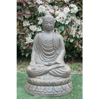 Statue Bouddha Varada-mudra brun