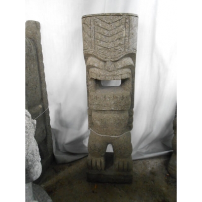 Statue Tiki polynésien en pierre 100 cm