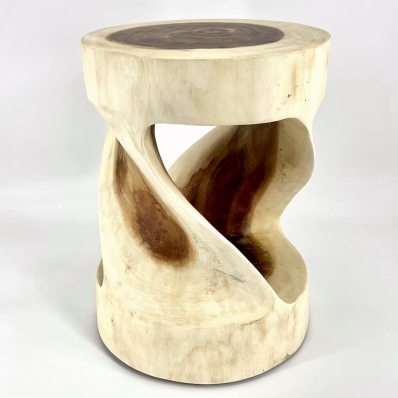 Tabouret rond spirale bois de suar