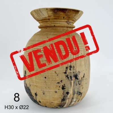 Vase indien ancien en bois