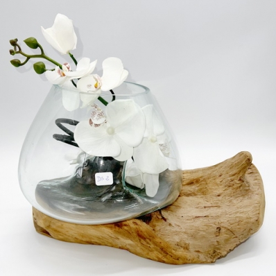 Vase sur racine en verre soufflé DS2