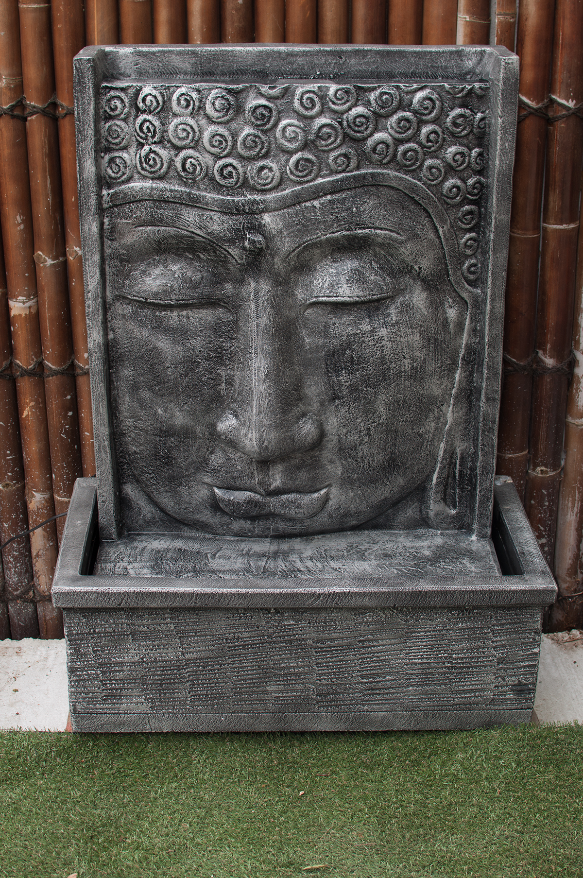 Fontaine Mur Deau Visage De Bouddha 111 Cm Gris