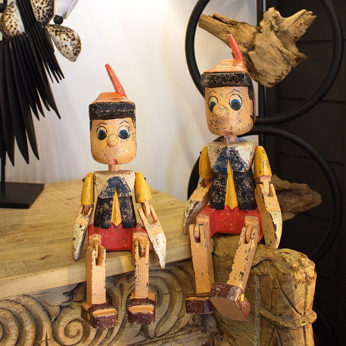 Pinocchio articulé en Albizia couleur antique