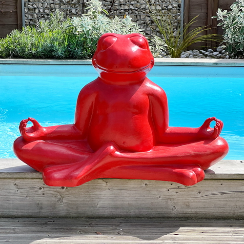 Méditation Zen Yoga Grenouille Statue Statue de Jardin – Cadeau