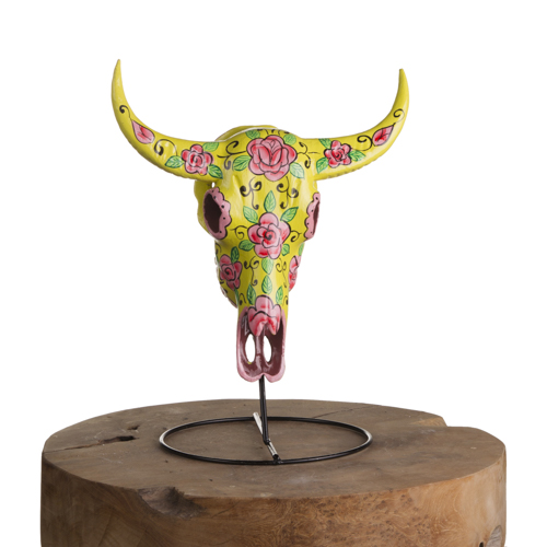 Idéedéco Tête de buffle en résine peint à la main avec accroche murale