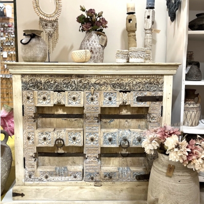 Bahut 2 portes teck et bois exotique