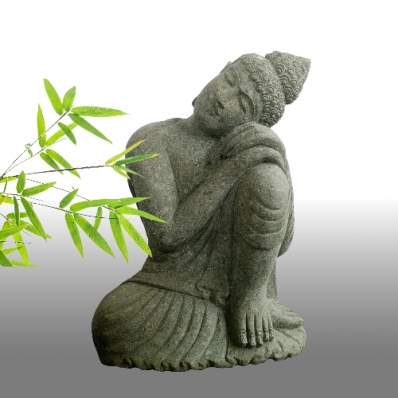 Bouddha penseur en pierre jardin