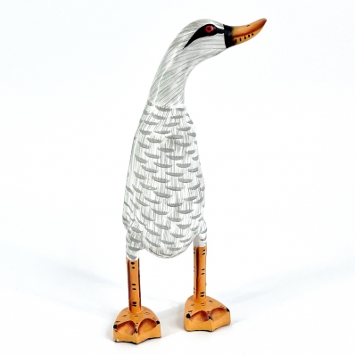 Canard articulé en albizia à poser blanc