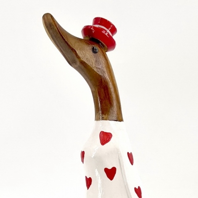 Canard motif coeur rouge et godillots