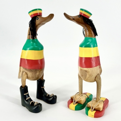 canard rigolo rasta en bois exotique