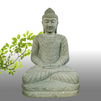 Statue Bouddha dhyãna mudrã en pierre 100 cm