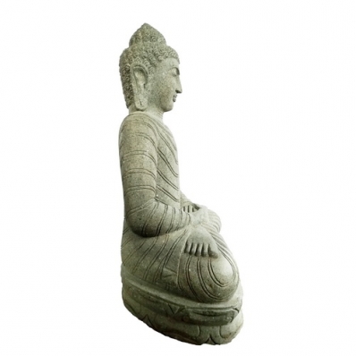 Statue Bouddha dhyãna mudrã en pierre 100 cm