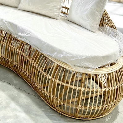 Méridienne 'Alea' en rotin naturel