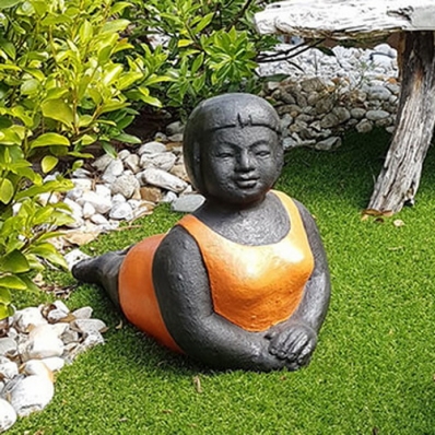 Statue baigneuse position de yoga Panca orange
