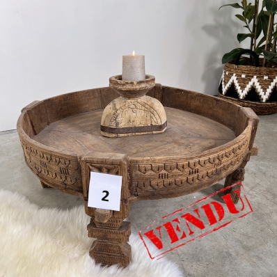 Table basse indienne ronde chakki