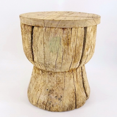 Tabouret teck ancien ukhali