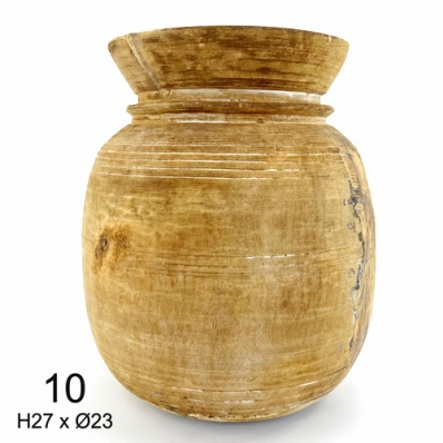 Vase indien ancien en bois n°10