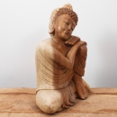 Bouddha penseur bois de suar naturel