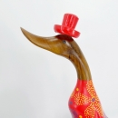 Canard en bois rigolo motif pop art