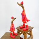 Canard en bois rigolo motif pop art