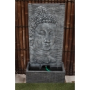 Fontaine mur d'eau visage Bouddha