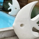 Grande sculpture de jardin poisson