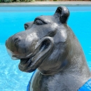 Statue hippopotame de 1 m de haut en fibrociment