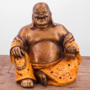 Happy Bouddha en résine jaune