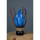 Lampe mosaïque de verre et coco bleu