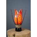 Lampe mosaïque de verre et coco orange
