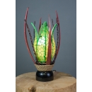 Lampe mosaïque de verre et coco verte