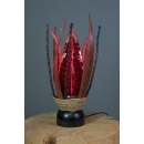 Lampe mosaïque de verre et coco rouge